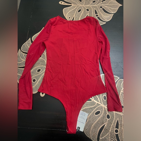 PINKMSTYLE Womens Square Neck Mesh Long Sleeve Bodysuit Shapewear Corset Top - Picture 2 of 5